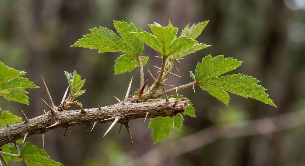 Fresh Siberian Ginseng root and leaves, known as Eleuthero, in a natural forest setting